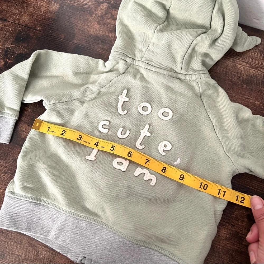 GAP DISNEY Kid's Baby Yoda Green Zip Up Hooded Jacket Size 12-18 M